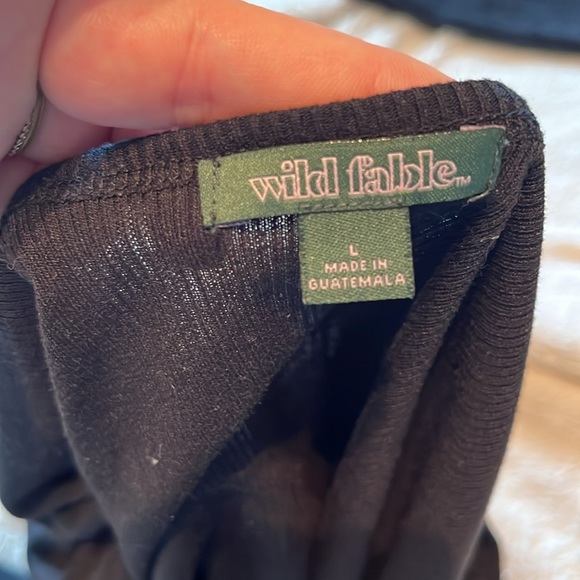 Wild Fable Black Cropped Ribbed Tshirt Large - Picture 4 of 4